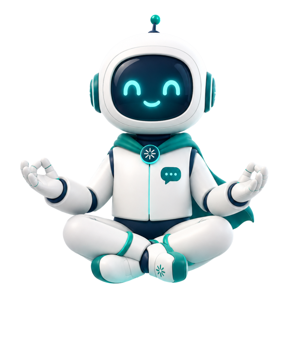 Guru Zen, mascote oficial do ZenConvert, em postura de meditação.
